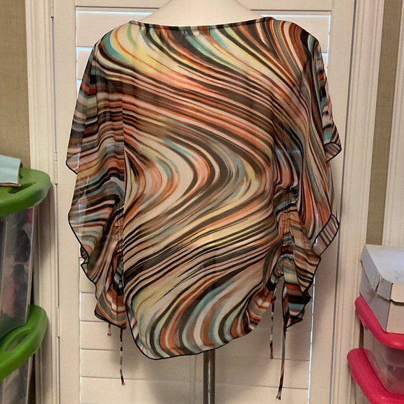 Halo Vibrant Swirl Women's Blouse - Picture 3 of 7